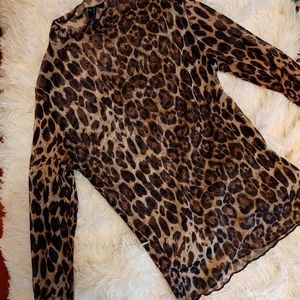 Sheer leopard top